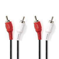 Nedis CAGP24200BK20 Audio-Kabel 2 m 2 x RCA Schwarz, Rot, Weiß