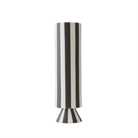 OYOY 1101043 Vase Zylinderförmige Vase Steingut Schwarz, Weiß