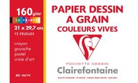 Clairefontaine Papier dessin "à Grain" couleur, 210 x 297 mm (87000404)