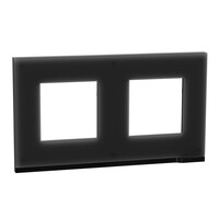 Unica Pure - plaque de finition - Givre noir liseré Anthracite - 2 postes (NU600486)