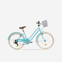 24 Inch Kids City Bike Elops 500 9-12 Years Old - Light Blue - .