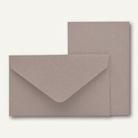 Rössler KLEINE FEINE Karten + Umschläge, 53 x 85 mm, taupe