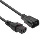 ACT Cable de conexión 230V C13 bloqueable - C14 Negro 1,50 m