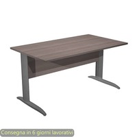 Scrivania piano frassino toscano 140x80xH.72 cm gamba a L in metallo antracite opaco Presto - 002K2/F/AF