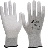 NITRAS 6230-9 Handschuhe 6230 Gr.XL ESD Nylon-Karbon grau PU teilbesch.weiß anti