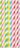 Papier-Trinkhalm Streifen L:19,7cm farbig