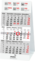 SIMPLEX 3-Monats-Tischkalender 2025 6370209.25 3M/1S 9.5x20.2cm