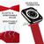 NALIA Fabric Bracelet Braided Smart Watch Strap compatible with Apple Watch Strap SE & Series 8/7/6/5/4/3/2/1, 38mm 40mm 41mm, iWatch Band Wrist Strap, Men & Women Red