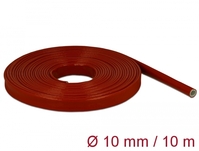 Feuerfester Schutzschlauch silikonbeschichtet 10 m x 10 mm rot, Delock® [18899]