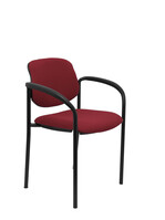 Silla fija Villalgordo bali granate chasis negro con brazos