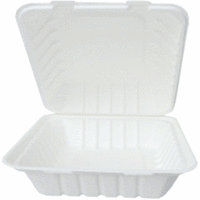 Einweg-Lunchbox ohne Unterteilung 22,5x20cm VE=25 Stück weiß