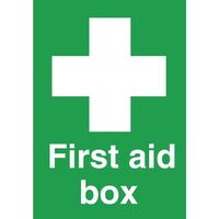 Vogue Sticker - First Aid Box - Safety Self Adhesive Sign 200X150mm