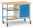 fetra® Rolltisch, 3 Ladeflächen, obere 1120 x 650 mm, mittlere verstellbar, Raster 50 mm, 1 Schrank