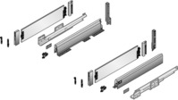 HETTICH ArciTech Frontschubkasten Komplett-Set DesignSide klar, 94/218 NL 500mm, weiss, mit Vollauszug Silent System 70kg, KS 19mm