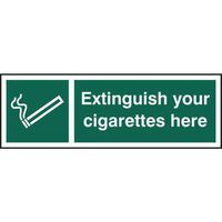 Extinguish Your Cigarettes Here Sign