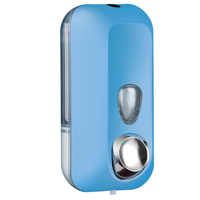Dispenser Soft Touch per sapone liquido - 10,2x9x21,6 cm - capacità 0,55 L - azzurro - Mar Plast