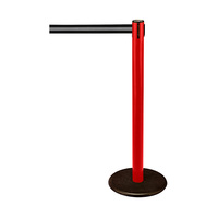 Barrier Post / Barrier Stand "Guide 28" | red black / white / black longitudinal stripes 4000 mm