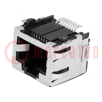 Socket; RJ45; PIN: 8; Cat: 5; shielded; gold-plated; Layout: 8p8c; SMT