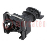 Connector: automotive; JPT; female; plug; for cable; PIN: 2; black