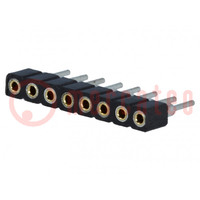 Socket; pin strips; female; PIN: 8; low profile,turned contacts