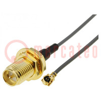 Cable-adapter; Len: 150mm; I-PEX (u.FL),RP-SMA; Ømax: 1.13mm