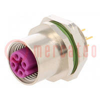 Presa; M12; PIN: 5; femmina; codice B-Profibus; THT