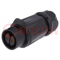 Connector: circular; plug; size 20; 02; female; PIN: 2; for latch