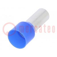 Terminale: boccola; isolata; rame; 16mm2; 12mm; stagnato; azzurro