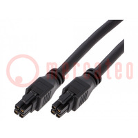 Kabel; Mega-Fit; weiblich; PIN: 4; L: 2m; 15A; Isolation: PVC; 12AWG