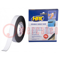 Tape: fixing; W: 25mm; L: 10m; Thk: 1mm; double-sided; acrylic; black