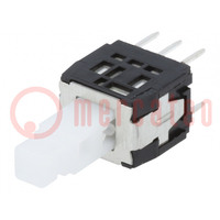 Switch: push-button; Pos: 2; DPDT; 0.1A/30VDC; OFF-ON; THT; SPPH