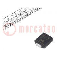 Diode: TVS; 3kW; 144÷160V; 14,3A; à sens unique; ±5%; SMC