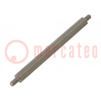 Screwed spacer sleeve; 60mm; Ext.thread: M3; hexagonal