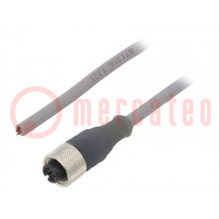 Connection lead; M12; PIN: 4; straight; 0.6m; plug; 250VAC; 2.5A