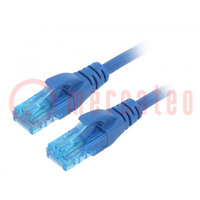 Patch cord; U/UTP; 5e; Line; CCA; PVC; blau; 0,25m; 26AWG