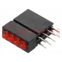 LED; in housing; red; 1.8mm; No.of diodes: 4; 20mA; 70°; 1÷5mcd