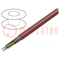 Wire; SiHF-C-Si; 4G2.5mm2; Cu; stranded; silicone; brown-red
