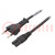 Cable; 2x0.75mm2; CEE 7/16 (C) plug,IEC C7 female; PVC; 2m; black