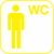 Piktogramm - Herren, WC, Gelb, 30 x 30 cm, PVC-Folie, Selbstklebend, Weiß