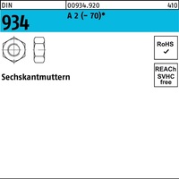 Sechskantmutter DIN 934 M12 A 2 (- 70) 1