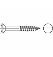 DIN 95 Holzschrauben, 3,5 x 12 Messing verchromt, Linsensenkkopf mit Schlitz