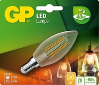 GP LUZ LED E14, 4 W, BLANCO CÁLIDO, 14 X 12 X 3,5 CM