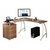 * Eckschreibtisch / Schreibtisch CASTOR mit Stand-Container Nussbaum / elfenbein hjh OFFICE