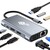 HUB Adapter USB C 8w1 HDMIx2 USB VGA RJ45 PD