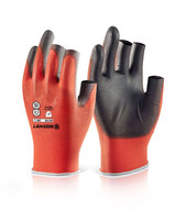 Beeswift Pu Coated 3 Fingerless Glove Red M (Box of 10)