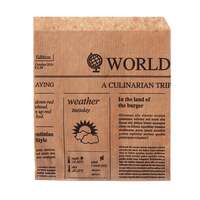 Wisefood - Papier Snackbeutel - Print "Newspaper" 15 x 16 cm 2-seitig offen - 1000 Stück