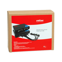 ROLINE Device Server over Ethernet 2x RS232 Port Replicator print server Zwart