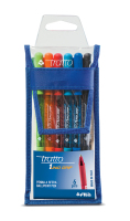 Tratto 1 Grip Nero, Blu, Ciano, Verde, Arancione, Rosso Twist retractable ballpoint pen 6 pezzo(i)