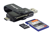 Integral USB3.0 CARDREADER TYPE A & TYPE C DUAL SLOT SD MSD card reader USB 3.2 Gen 1 (3.1 Gen 1) Black