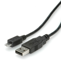 ROLINE 11.02.8755 cavo USB 3 m USB 2.0 USB A Micro-USB B Nero